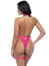 Kahlia Lace Teddy Gartered Pink Yarrow