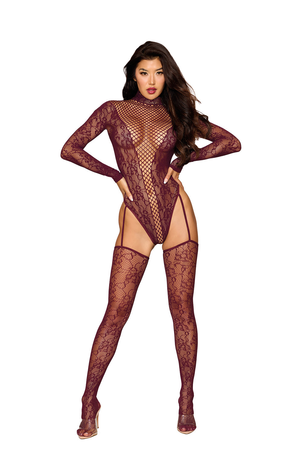 Teddy Bodystocking Cherry Lacquer