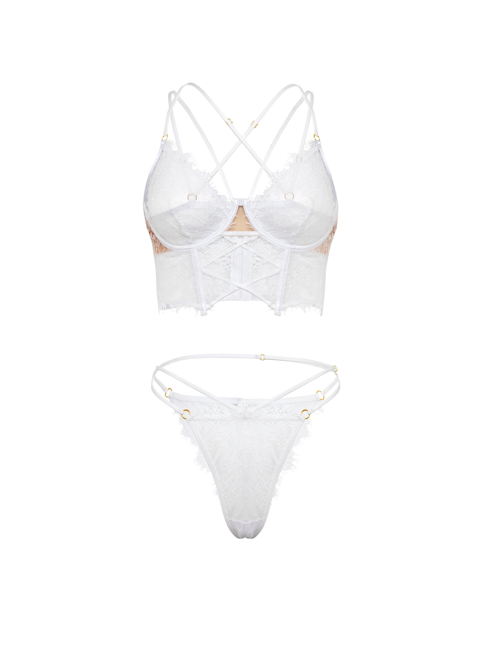 Indie Lace Bustier Bra Set