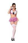 Cute Schoolgirl Playful Lingerie Costume Pink
