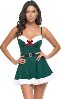 Holiday Vixen Christmas Padded Cups Babydoll Dress