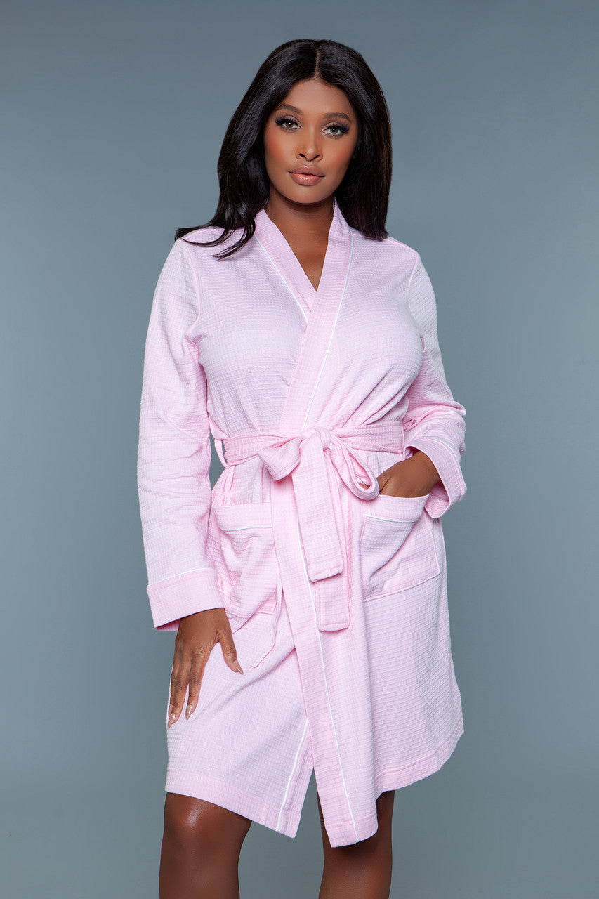BeWicked Queen Waffle Robe Light Pink