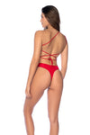 Mapale Striking One Piece Swimsuit One Shoulder Red-Rebel Romance