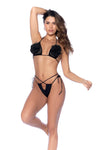 Mapale Two Piece Swimsuit 3D Floral Bikini Set Black-Rebel Romance