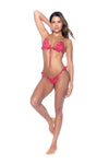 Mapale Two Piece Swimsuit Ruffle Bikini Set Pink Eyelet Print-Rebel Romance