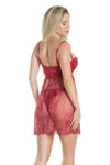 Coquette Lightly Padded Demi Cup & Fine Lace Skirt Babydoll Merlot-Rebel Romance