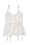 Coquette Dreamstate Eyelash Lace Peplum Bustier White