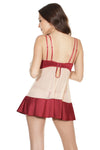 Coquette Gorgeous Satin Underwire Babydoll and G-String Set Merlot Red-Rebel Romance