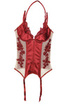 Coquette Diva Gorgeous Satin Merrywidow Bustier Lace Up Back Merlot Red-Rebel Romance