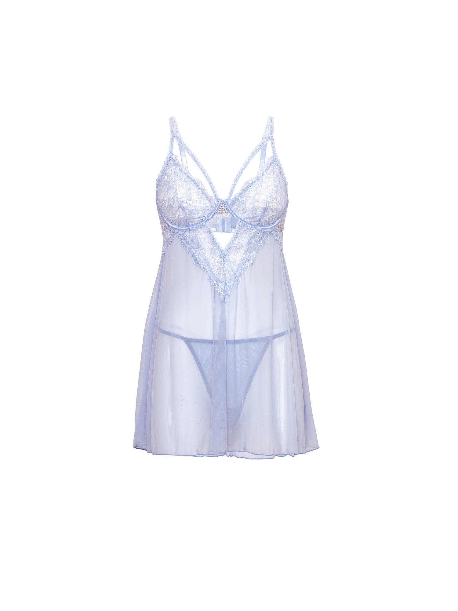 Queen Elsie Sheer Babydoll Brunnera Blue