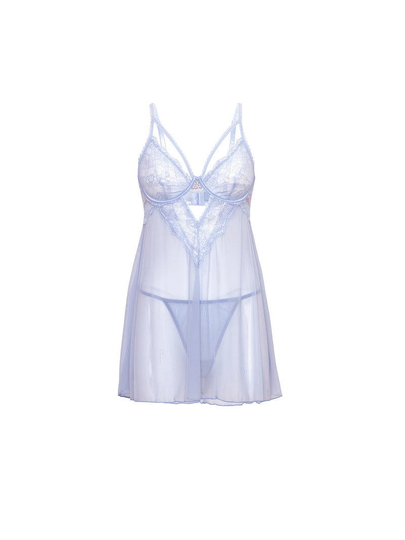 Queen Elsie Sheer Babydoll Brunnera Blue