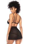 Mapale Two-in-One Babydoll and Teddy Black-Rebel Romance