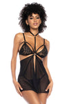 Mapale Two-in-One Babydoll and Teddy Black-Rebel Romance