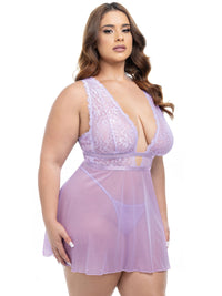 Queen Stassi Sheer Babydoll Purple Lavendula