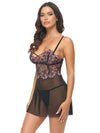 Adela Floral Sheer Empire Waist Babydoll