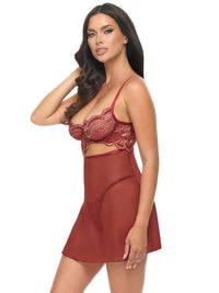 Arielle Sheer Lace Babydoll