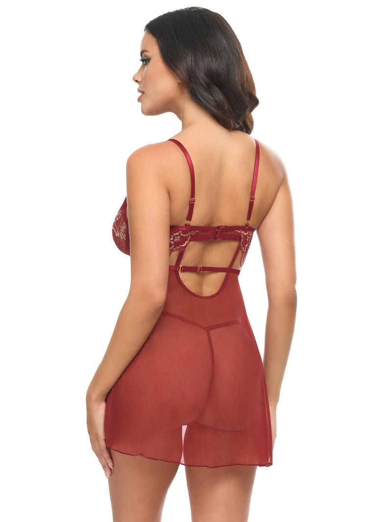 Arielle Sheer Lace Babydoll