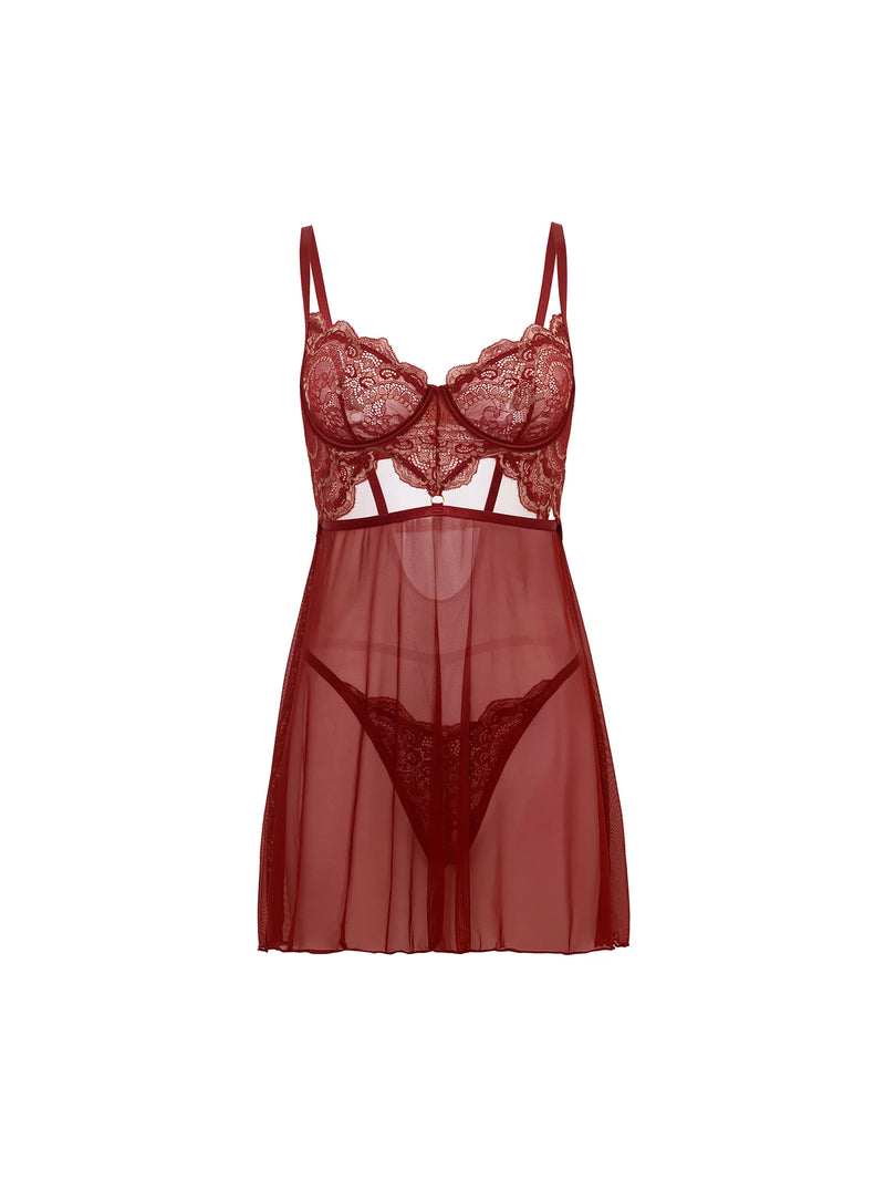 Arielle Sheer Lace Babydoll