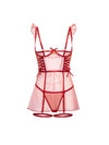 Darcy Open Cup Sheer Babydoll Red