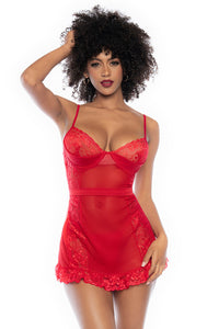 Mapale Playful Apron Style Babydoll Red-Rebel Romance