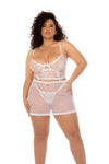 Mapale Queen Hope Bridal Lace Bra Set Transparent Mesh Babydoll Duo White-Rebel Romance