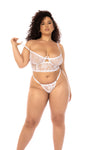Mapale Queen Hope Bridal Lace Bra Set Transparent Mesh Babydoll Duo White-Rebel Romance