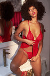 Mapale Romance Eyelash Lace Mesh Babydoll Red-Rebel Romance