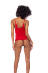 Mapale Romance Eyelash Lace Mesh Babydoll Red-Rebel Romance