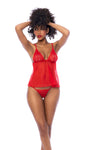 Mapale Romance Eyelash Lace Mesh Babydoll Red-Rebel Romance