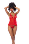Mapale Romance Eyelash Lace Mesh Babydoll Red-Rebel Romance