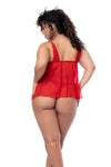 Mapale Romance Eyelash lace Mesh Babydoll Red-Rebel Romance