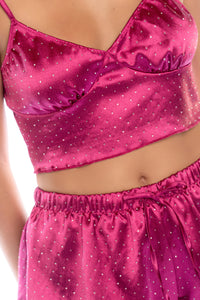 Mapale Lounge Two Piece Pajama Set Sparkling Fuchsia