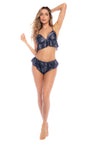Mapale Lounge Stellium Cami Pajama Set Sapphire Blue Print