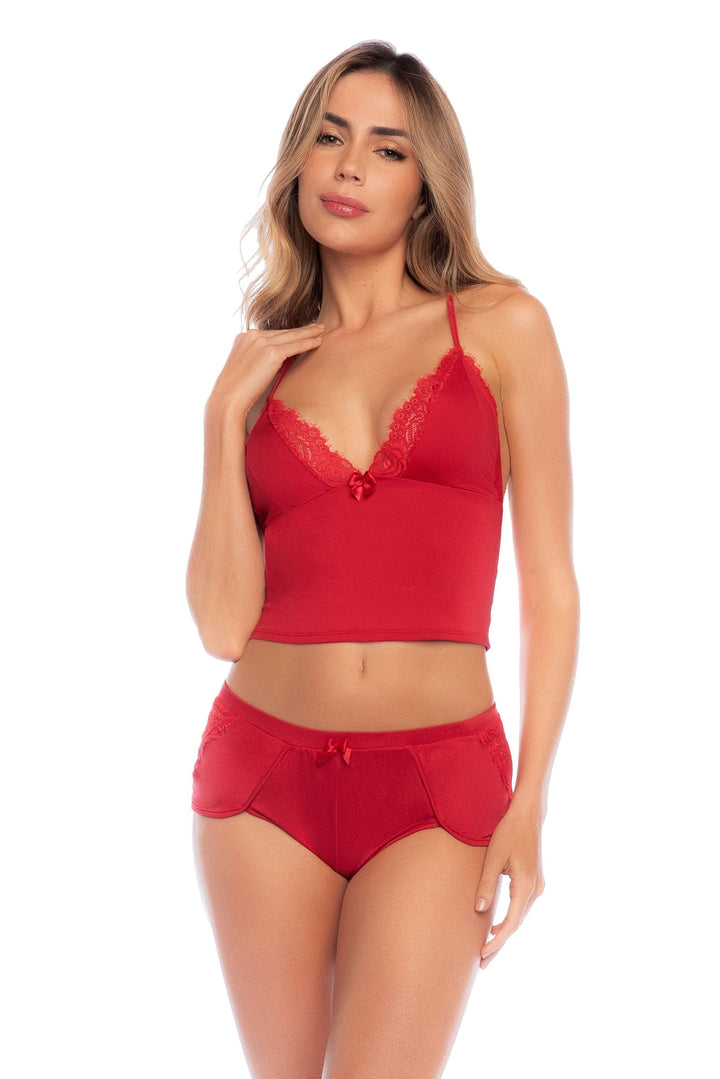 Mapale Lounge Two Piece Pajama Set Red