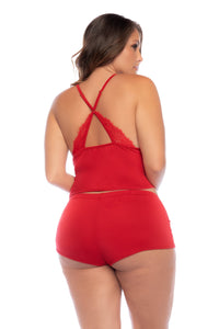 Mapale Lounge Plus Size Forever For Us Cami Pajama Set Red-Rebel Romance