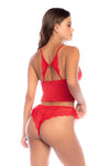 Mapale Lounge Flirting with Trouble Sleep Lace Cami and Short Red-Rebel Romance
