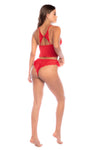 Mapale Lounge Flirting with Trouble Sleep Lace Cami and Short Red-Rebel Romance