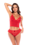 Mapale Lounge Flirting with Trouble Sleep Lace Cami and Short Red-Rebel Romance