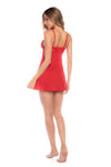 Mapale Lounge Flirting with Trouble Sleep Babydoll Red-Rebel Romance