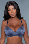 BeWicked Miss Me Wireless Bra Seamless Cups Blue