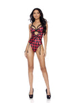 Elegant Moments Holiday Buffalo Plaid Strappy Cups Teddiette Teddy Red/Black