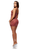 Forplay Lingerie Patch of Petals Sheer Mesh and Lace Chemise Mauve Spice