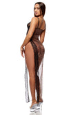 Forplay Lingerie Animal Instincts Sheer Mesh and Lace Gown Leopard
