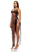 Forplay Lingerie Animal Instincts Sheer Mesh and Lace Gown Leopard