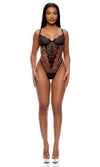 Forplay Lingerie Animal Instincts Sheer Mesh and Lace Teddy Leopard