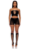 Forplay Lingerie Queen Cross Your Mind Top and Briefs Bodystocking Lingerie Set