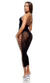 Forplay Lingerie Queen Cross Your Mind Capri Bodystocking Black