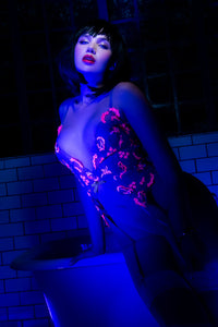 Glow Vibrant Sheer Floral Embroidered Teddy