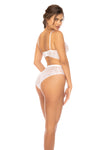 Mapale Emberly Floral Lace Striped Mesh Bra Set White-Rebel Romance