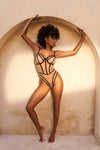 Mapale Promise Sheer Mesh Illusion Boning Bodysuit Nude/Black-Rebel Romance